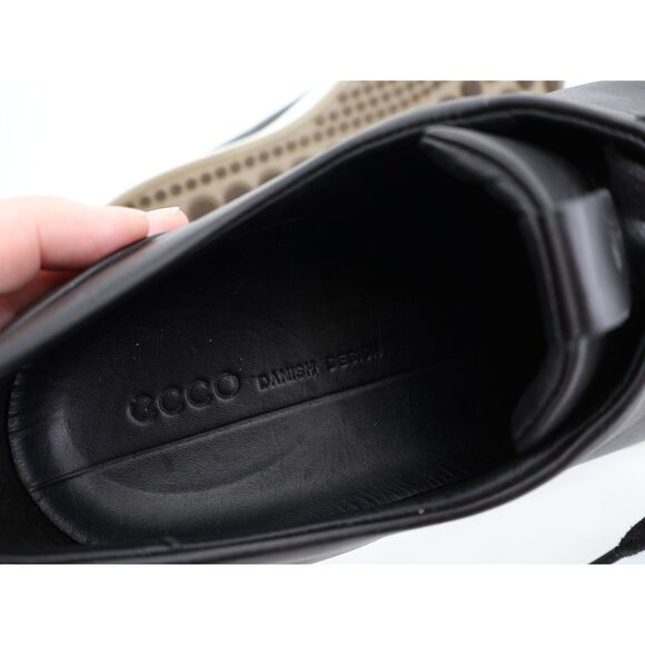 ECCO Men's Soft 7 City Sneaker Mens Size 47 13 Black Leather Lace Up Shoes - Picture 10 of 13